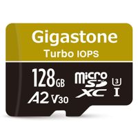 Gigastone 128GB Micro SD Card MicroSD A2 V30 UHS-I U3 Class 10, Run App for Smartphone, UHD 4K Video Recording, 4K Gaming, Read/Write 100/50 MB/s, Compatible Nintendo Dash cam GoPro Camera Tablet