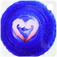 3dRose Shrimp on a Dark Blue Crystal Bowl - Key Chains, 2.25 x 4.5 inches, set of 2 (kc_6242_1)