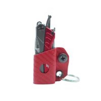 Clip & Carry Kydex Multi-Tool Sheath for GERBER DIME/LEATHERMAN SQUIRT PS4 and Select VICTORINOX Models including ALOX - Made in USA - Multi Tool Multitool Holder Holster (Carbon Fiber Red)