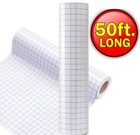 JH Best Crafts Clear Vinyl Transfer Paper Tape - 12" X 50 Feet w/Grid Perfect Alignment for Cameo or Cricut Self Adhesive Vinyl for Decals, Signs, Windows and Other Smooth Surfaces