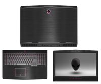 Decalrus - Protective Decal for 2016 Alienware 17 R4 Without G Sync (17.3" Screen) Laptop Black Texture Brushed Aluminum Skin Decal case Cover wrap BA16_alienware17r4Back