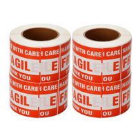 SJPACK 4 Rolls 3'' x 5'' Fragile - Handle with Care - Thank You Shipping Labels Stickers (500 Labels/Roll)