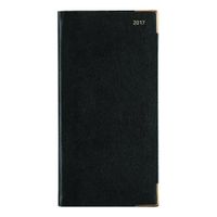 Letts 2017 Classic Week to View with Gold Corners, Vertical, Black, English, 6.625-Inch by 3.25-Inch