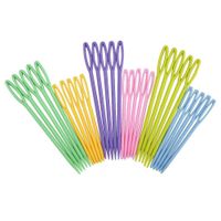 Plastic Sewing Needles 30pcs, Cutelec 15Pcs 3.5" Colorful Large Eye Crafts Kniting Needles and 15Pcs 2.75"Kids Safety Learning Needles for DIY Sewing Handmade Crafts, Kid Weave Education
