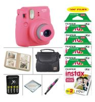 Fujifilm Instax Mini 9 Instant Camera (Flamingo Pink) + Fujifilm Instax Instant Film 100 Sheets + 4 Batteries & Charger + Photo Album +Convenient Case + More