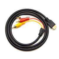 Generic HDMI to RCA Cable HDMI Male to 3RCA AV Composite Male One-way Transmission from HDMI to RCA 5ft Black