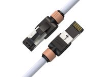 LINKUP [Fluke Certified] Cat7 Ethernet Cable -2 FT (1 Pack) 10G Double Shielded RJ45 S/FTP Patch Cables | for Network Internet LAN Switch Panel Router Gaming | Extreme High Speed |26AWG White