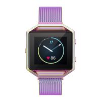 Yutior Metal Bands Compatible with Fitbit Blaze Smart Watch, Stainless Steel Magnetic Replacement Band with Frame Small & Large for Women Men, Champagne Gold, Black, Silver, Colorful, Rose Gold