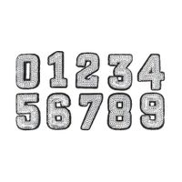 Libiline Sequins Number 0-9 Embroidered Patch Sew On/Iron On Patch Applique Clothes Dress Plant Hat Jeans Sewing Flowers Applique DIY Accessory (Sequin Number 0-9)