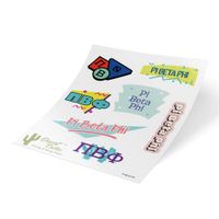 Pi Beta Phi 90's Themed Sticker Sheet Decal Laptop Water Bottle Car Pi Phi (Full Sheet - 90's)