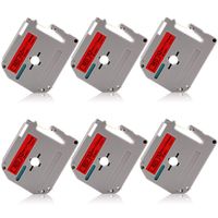Unismar Compatible Label Tape Replacement for Brother P-Touch M Series Tape M-K431 MK431 M-K431s for PT-70BM PT-M95 PT-90 PT-70 PT-65 PT-70SR PT-85 Label Maker, 1/2" x 26.2', Black on Red, 6-Pack