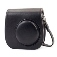 Phetium Protective Case for Fujifilm Instax Mini 9 Mini 8 Mini 8+, Soft PU Leather Bag with Pocket and Removable Shoulder Strap(Black)