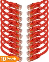 iMBAPrice - Cat6 Snagless RJ45 Ethernet Patch Cable in Red (3 Feet) - 10 Pack