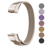 Mosonoi Compatiable with Fitbit Alta Bands, Adjustable Metal Bands Replacement Straps Fit for Fitbit Alta/Alta HR Smartwatch Women Men(Small, Champagne)