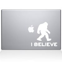 The Decal Guru 1904-MAC-13P-W I Believe Bigfoot Decal Vinyl Sticker, White, 13" MacBook Pro (2015 & Older)