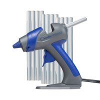 Chandler Tool Mini Glue Gun - 25 Watt Mini Size High Temp Hot Melt Mini Glue Gun Kit with 12 Pcs Mini Hot Glue Sticks, Patented Base Stand &, for Arts & Crafts, DIY & More (Blue)