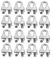 BRUFER PO-05A Wire Rope Clamp Clip for Cables Zinc Plated - 3/8" inch - Bulk Pack of 16 Pieces