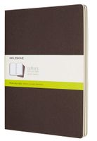 Moleskine Cahier Journal, Soft Cover, XL (7.5" x 9.5") Plain/Blank, Coffee Brown (Set of 3)