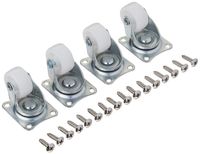  Cofufu 4 Pcs 1" Plastic Wheel Rectangle Top Plate Fixed Swivel Caster Set