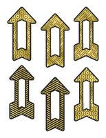 Carson Dellosa - Black and Gold Arrows Colorful Cut-Outs, Classroom Décor, 36 Pieces