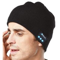 JDHDL Upgraded Unisex Knit Blue Tooth Beanie Hat Headphones V4.2 Unique Tech Birthday Gift for Gifts Men/Dad/Women/Mom/Teen Boys/Girls Stocking Stuffer w/Built-in Stereo Speakers (Black)