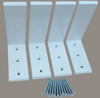 Heavy Duty L Bracket White Steel 6" x 8" Countertop Support Brackets Packs (4)