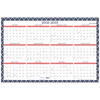 AT-A-GLANCE 2018-2019 Academic Year & Regular Year Wall Calendar, Erasable, X Large, 24 x 36, Emma Moroccan, includes Marker (W1116M-550S)