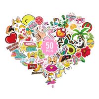 Cute Stickers for Water Bottles, Waterproof Trendy Cute Aesthetic Vinyl Graffiti Stickers - Laptop and Water Bottle Decals Sticker Pack for Girls Teens Women (50 Pcs)