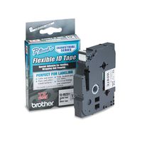 BRTTZEFX231 TZ Flexible Tape Cartridge for P-Touch Labelers, 1/2in x 26.2ft, Black on White
