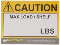 (25) Warehouse Rack Labels, Pallet Rack Cross Beam Capacity Industrial Stickers for Warehouse Safety