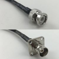 12 inch RGU178 BNC MALE to BNC Flange Female Pigtail Jumper RF coaxial cable 50ohm High Quality Quick USA Shipping