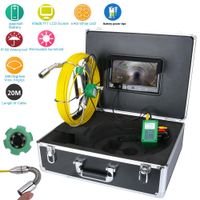 MAOTEWANG Pipe Inspection Video Camera, 20M IP68 Waterproof Drain Pipe Sewer Inspection Camera System 9" LCD 1000 TVL Camera with 6W LED Lights