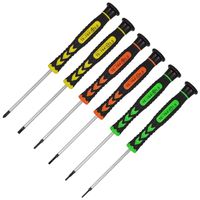 6Pcs Precision Screwdrivers, Non-slip and Long Rotatable Handle Flathead and Cross Screwdrivers, Magnetic Screwdrivers Professional Repair Tool for Phone, PC, Watch, Jewelry, Eyeglass