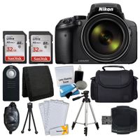 Nikon COOLPIX P900 Digital Camera + Transcend 2X 32GB Memory Card(64GB) + Wireless Remote + Digital Camera/Video Case + Cleaning Kit + Complete Accessory Bundle - International Version (No Warranty)