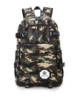 Men's Back[ack, Camouflage Canvas Schoolbag fpr Student, Waterproof Outdoor Sports Backpack. (Camouflage Green)