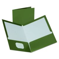 Oxford Metallic Two-Pocket Folders, Green, Letter Size, 25 per Box, (99416)