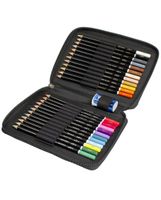 ColorIt Colored Pencil Set of 24 - Includes Premium Colored Pencils, Travel Case and Pencil Sharpener - Perfect Coloring Pencils for Adult Coloring Books with Bright Colors