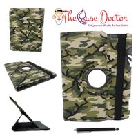 TCD - Apple iPad Mini 4th Generation Camouflage Rotating Leather Kickstand Cover Case - Green