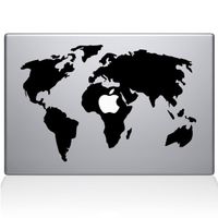 The Decal Guru World Map MacBook Decal Vinyl Sticker - 11" MacBook Air - White (0194-MAC-11A-W)