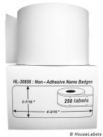 50 Rolls; 250 Labels per Roll of DYMO-Compatible 30856 Non-Adhesive Name Badges (2-7/16" x 4-3/16") - BPA Free!
