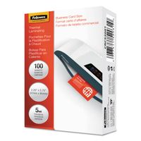 Fellowes 52031 Laminating Pouches,Business Card,2-1/4-Inch x3-3/4-Inch,100/PK,CL