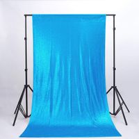 Backdrops 8FTx6FT Turquoise Shimmer Sequin Fabric Photography Backdrop Aqua Blue Shower Curtain Set - 0823S
