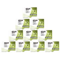 Silicon Power 32GB 10-Pack High Speed MicroSD Card with Adapter