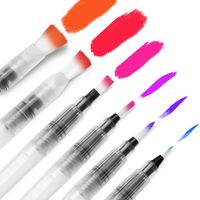 Water Coloring Brush Pens, Ohuhu Set of 6 Aqua Painting Brushes for Water Soluble Colored Pencil, Water Color Water-Base Markers, Powdered Pigment Watercolor Paints Valentine's Day Back To School Gift