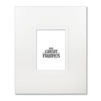 Set of 5 - 11x14 White/White 1/2" Wide Reveal Gallery Mats for 4x6 photos