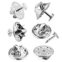 120 Pairs Butterfly Clutch Tie Tacks Pin Back Replacement with 8mm Length Blank Pins for Craft Making, Silver