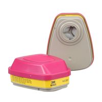 3M Organic Vapor/Acid Gas Cartridge/Filter 60923, P100 Respiratory Protection (Pack of 2)