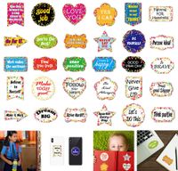30 Pieces Confetti Positive Sayings Accents Waterproof Confetti Accents Removable Confetti Stickers for Classroom Bulletin Board Decoration (Multi-Color, 8 cm)