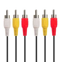 LDKCOK 3 RCA Cable Audio Video Composite Male to Male DVD Cable(Pack of 2) (6ft/1.8m)