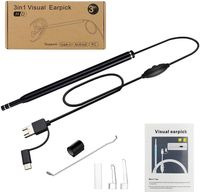 Yvelines Visual Otoscope 3in1 Type-c & Android & PC with Adjustment LED, Black